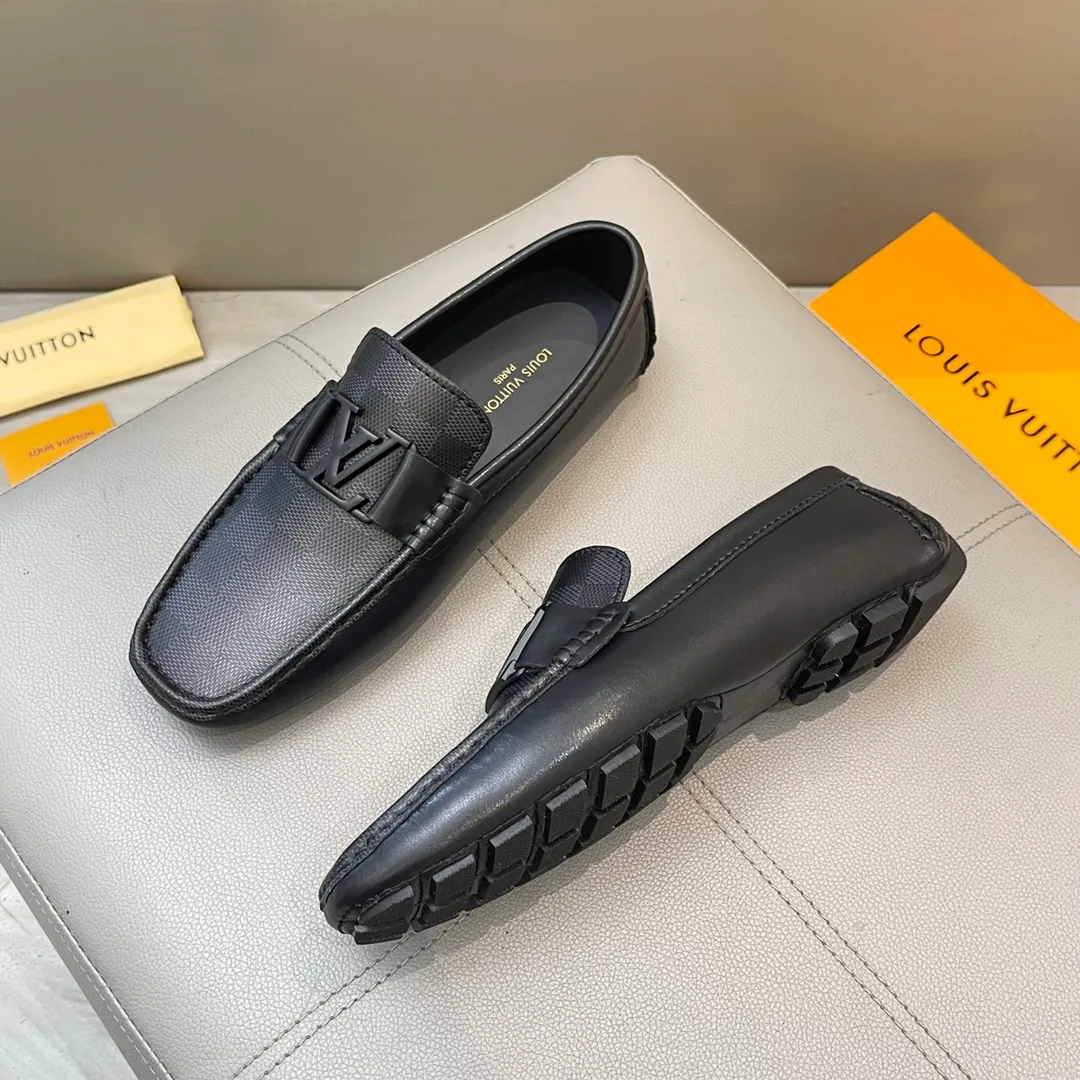 Factory price: 460💰LV men's beanie shoes 2025 official website synchronized <market top version> imported cowhide ➕ black cowhide original packaging. Size 38-45